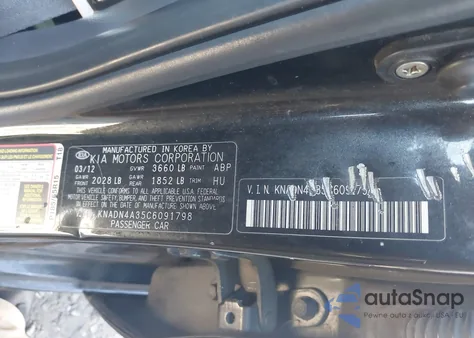 2012 Kia Rio Ex z USA, uszkodzony, nr VIN KNADN4A35C6091798